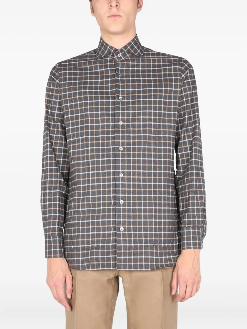 

Рубашка в клетку Lardini, серый