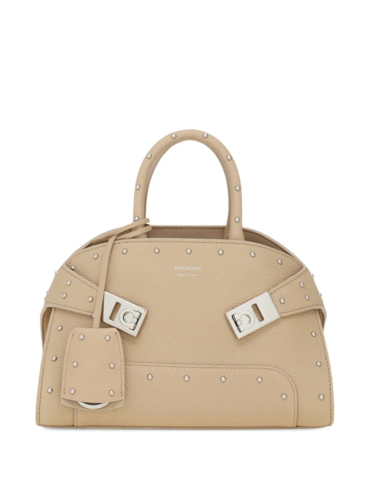 

Сумка-тоут с заклепками Ferragamo, нейтральный