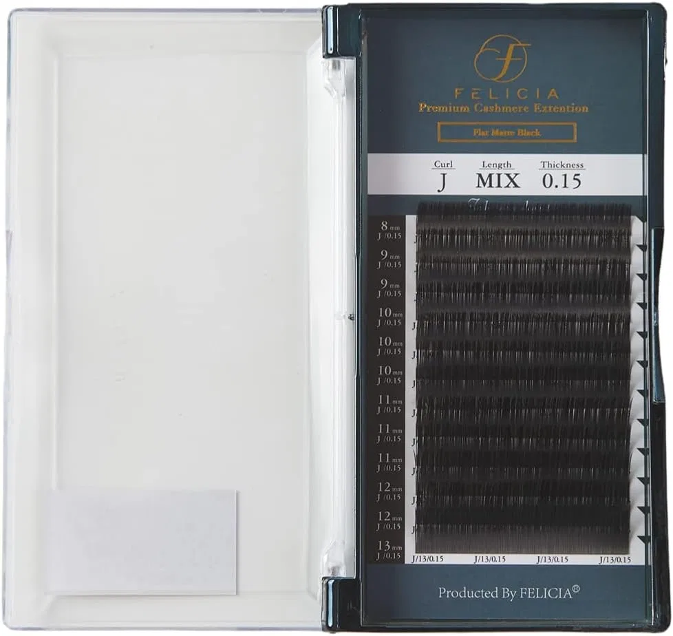 Ресницы FELICIA Flat Matte матовые черные J Curl 0.15 8-13 мм