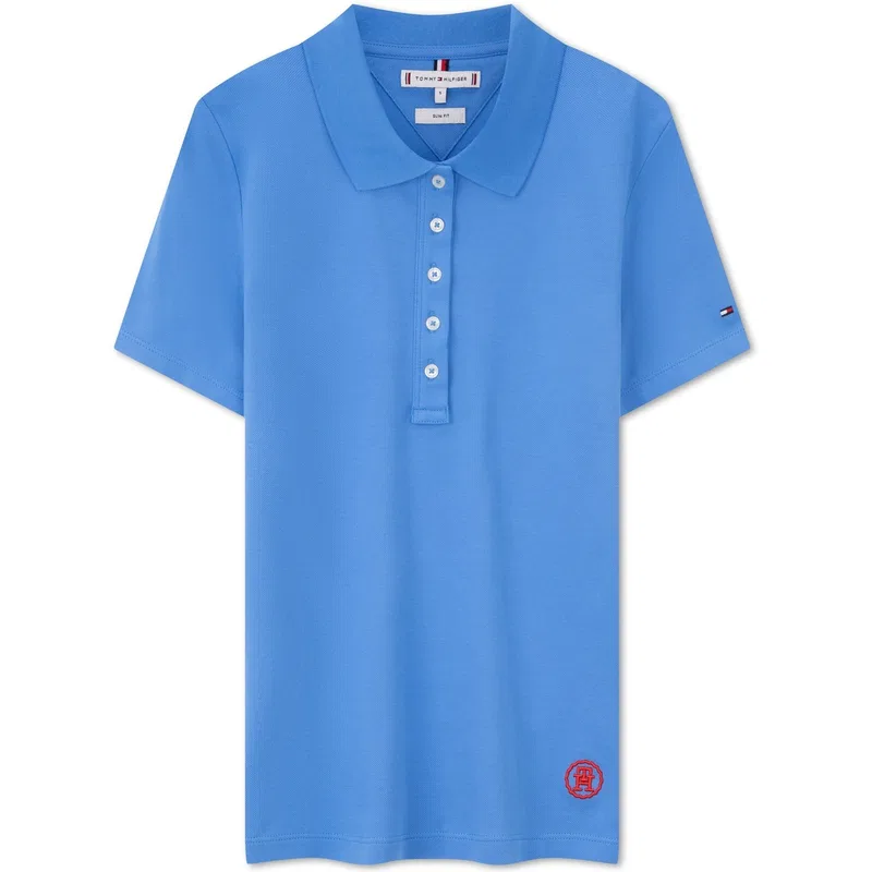 Поло женское Tommy Hilfiger желтое — фото 3