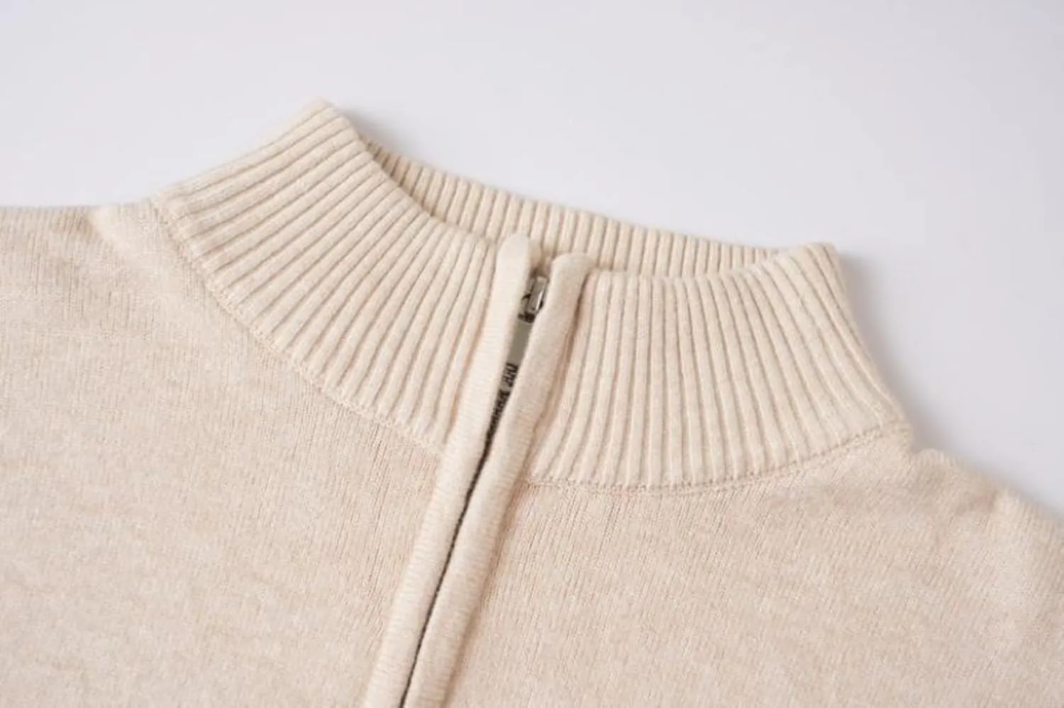 Мужской полузастегивающийся вязаный свитер Fall Winter Solid Color Casual Warm Soft Pullover — фото 2