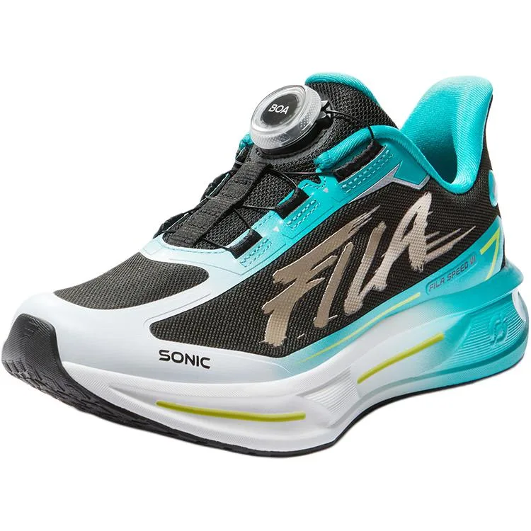 FILA KIDS Кроссовки SONIC Slip низкие детские, устойчивые к скольжению и истиранию, черно-зеленые — фото 3