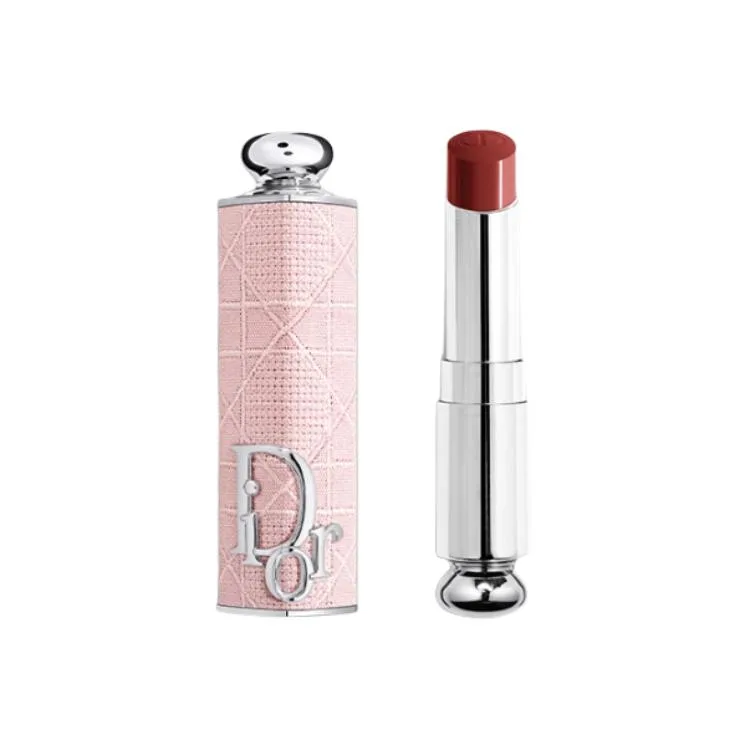 DIOR Увлажняющий крем для сияния кожи 3,2 г, Two-Piece Set: Soft Pink Plaid Lipstick Case+#380 PINK D-SIRE Guava Smoothie Lipstick Refill — фото 2