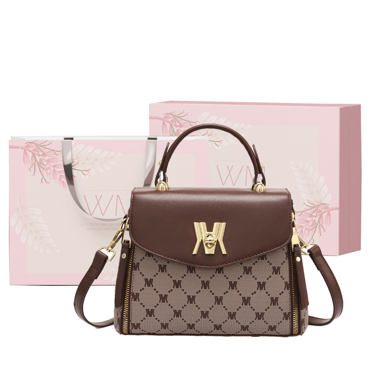 

Пум Одноплечевая Сумка Классическая Женская Кофейная/Землисто-Желтая Веймонд