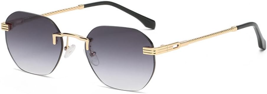 

Круглые зеркальные солнцезащитные очки для женщин и мужчин, без оправы, с металлическим каркасом, роскошные солнцезащитные очки, модные очки с защитой от УФ-излучения UV400 MUTYNE, 3