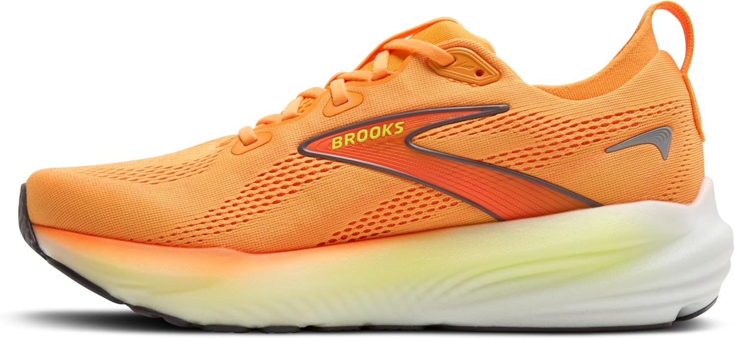 Мужские кроссовки Brooks Glycerin 22 нейтральной амортизации, белый/оранжевый — фото 3