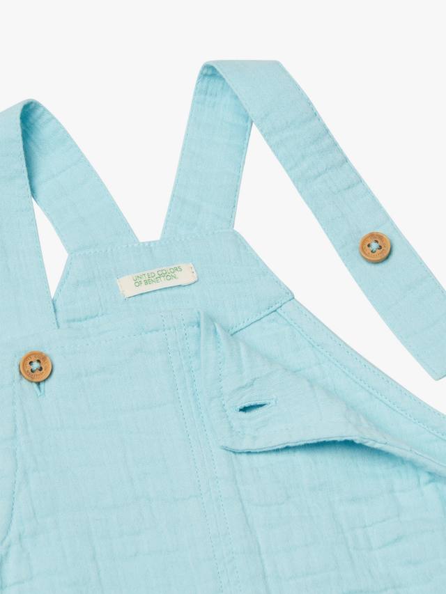 Детские хлопковые свободные комбинезоны Benetton, Light Blue Powder — фото 3