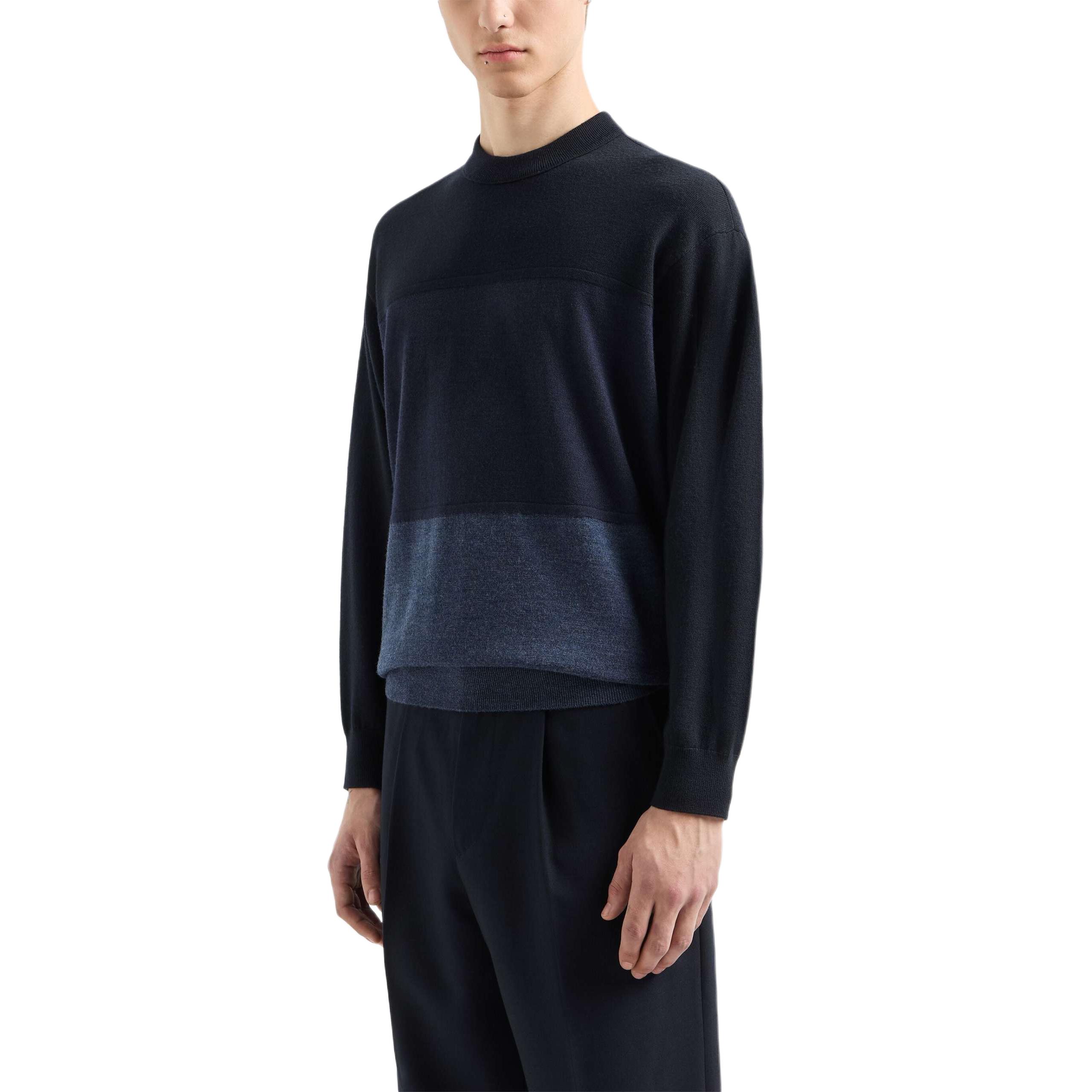 Футболка с цветными блоками EMPORIO ARMANI, синяя — фото 4
