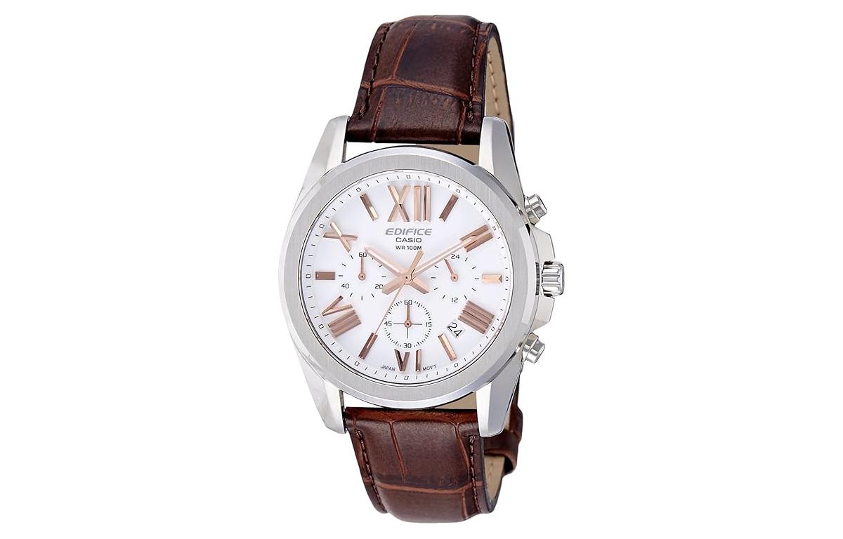 

CASIO Часы Men EDIFICE 52mm White Watch, White Dial