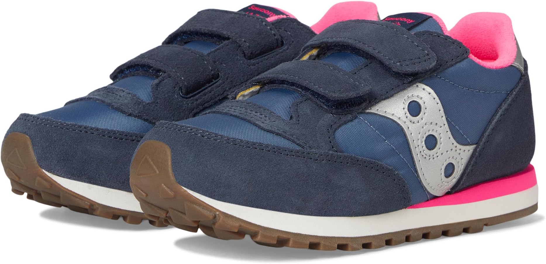 

Кроссовки Saucony Kids Originals Jazz Double Hook & Loop, Navy/Silver/Pink