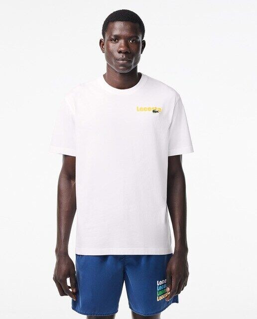 

Футболка с эффектом градиентной стирки и принтом Lacoste Lacoste, белый
