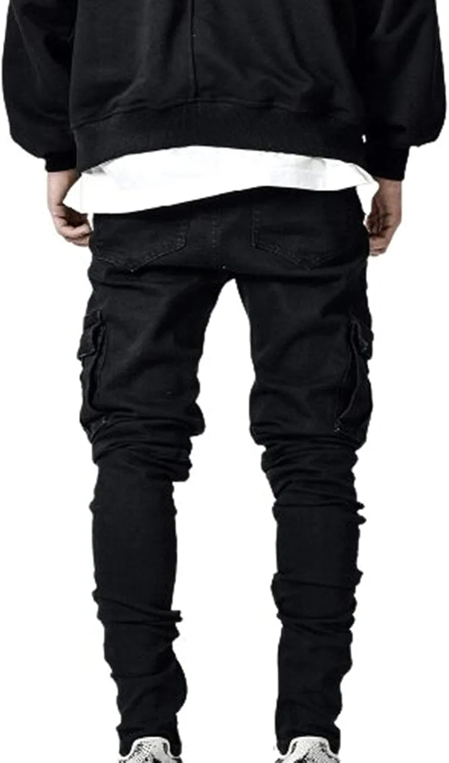 Джинсы карго, Slim Fit, A#01 Black — фото 3