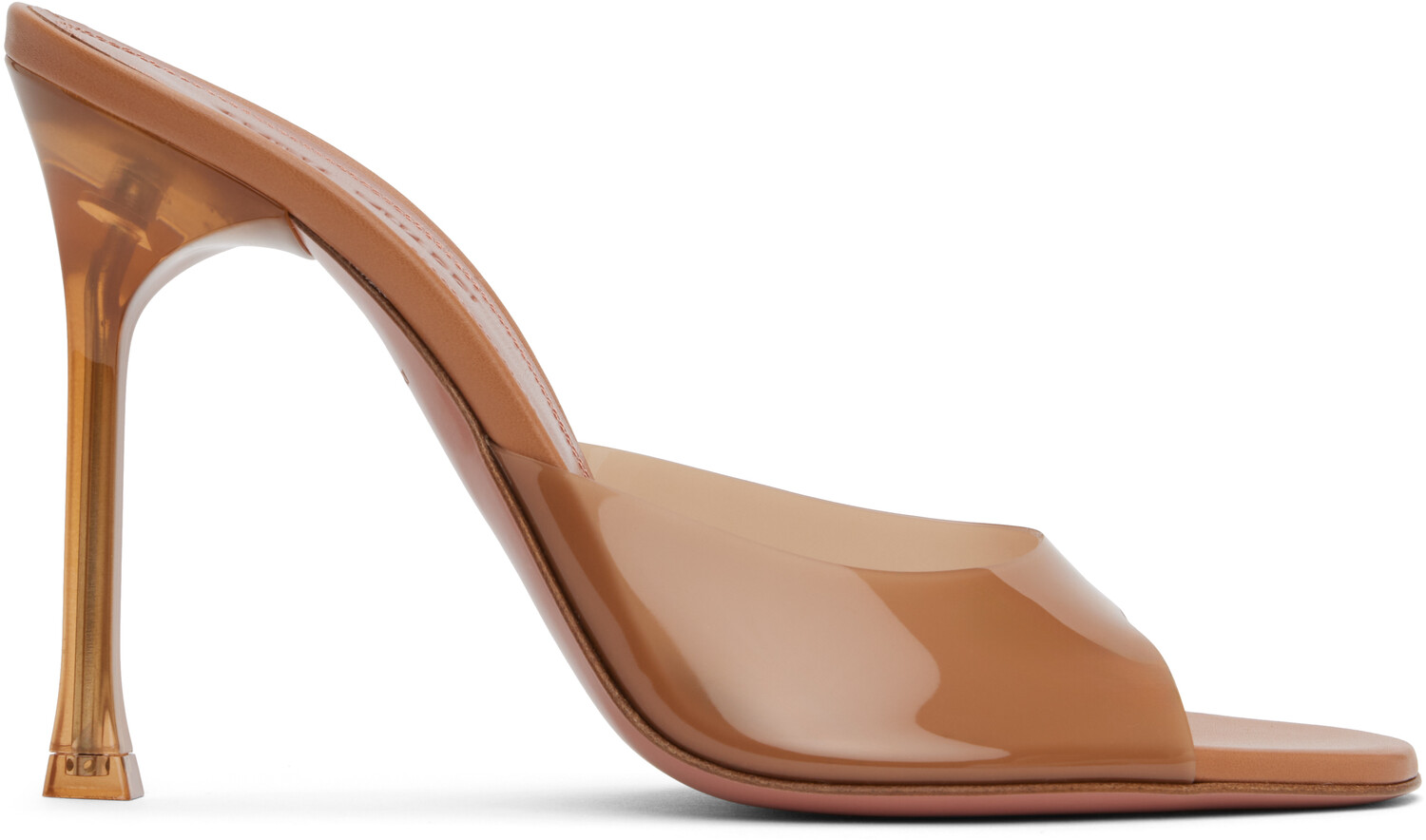 Сандалии на каблуке Alexa Glass Slipper 105 Tan Amina Muaddi