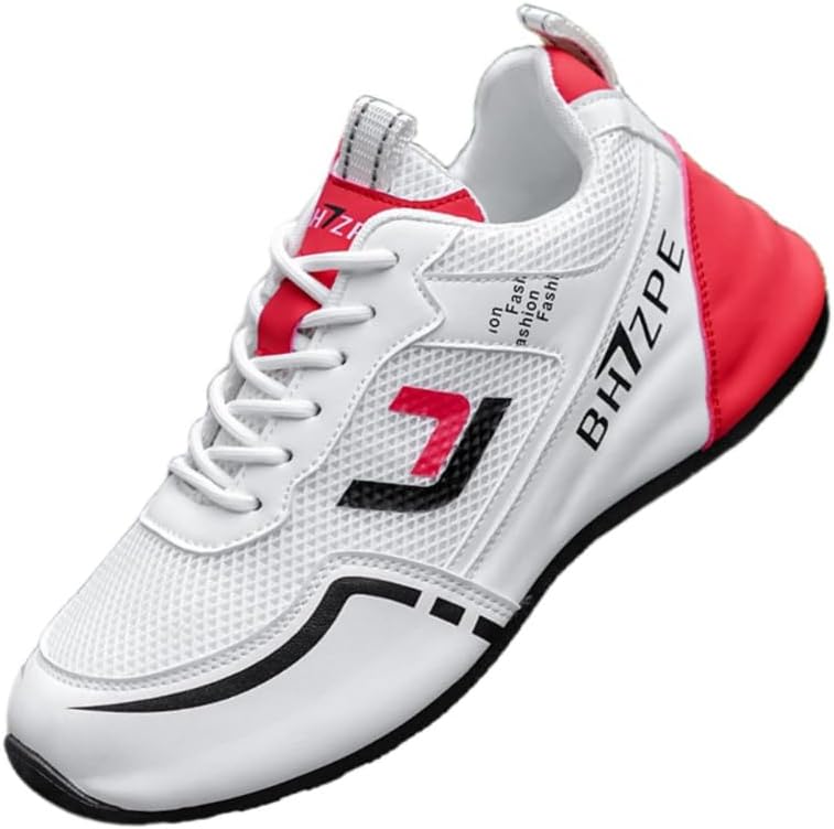 

Мужские модные спортивные кроссовки большого размера с толстой подошвой. Верх из дышащей сетки. Противоскользящие и долговечные. Подходят для всех сезонов Clolinde, белый/красный