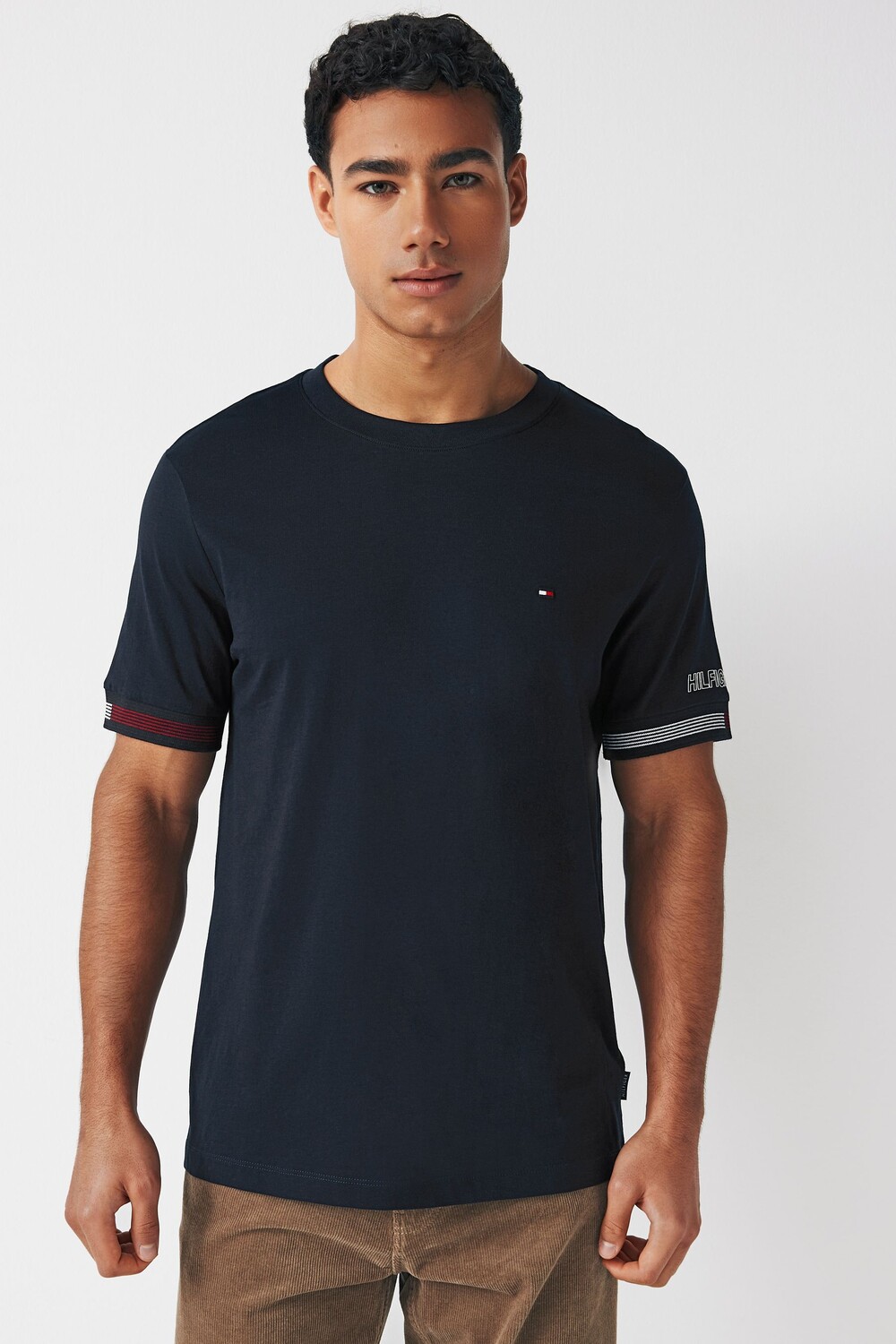 

Футболка с манжетами и флагом Tommy Hilfiger, синий