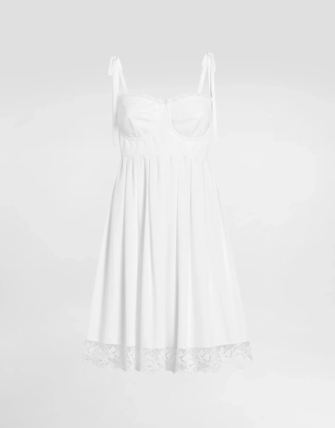 Короткое платье из поплина DOLCE & GABBANA, белый