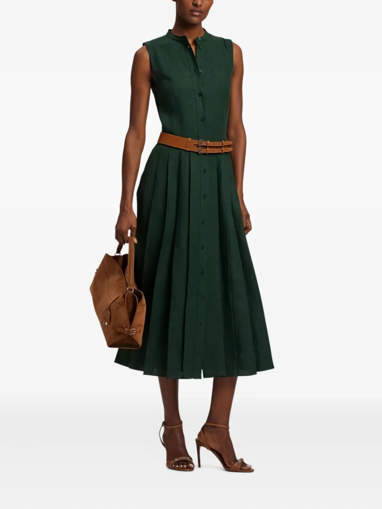 

Ralph Lauren Collection платье без рукавов со складками, зеленый