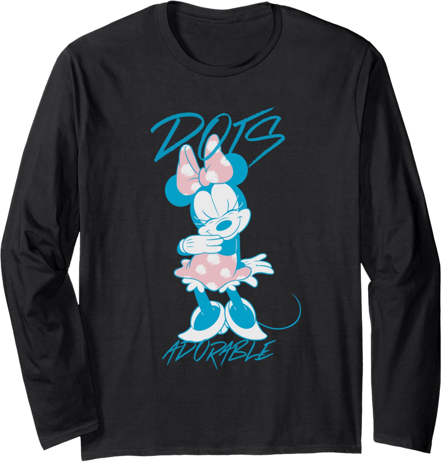 

Милая футболка с длинными рукавами Disney Minnie Mouse в пастельную точку, черная