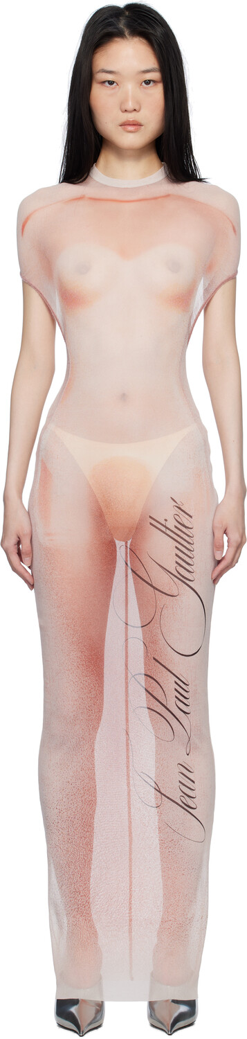 

Розовое платье-акси с открытой спиной 'Le Classique' Jean Paul Gaultier