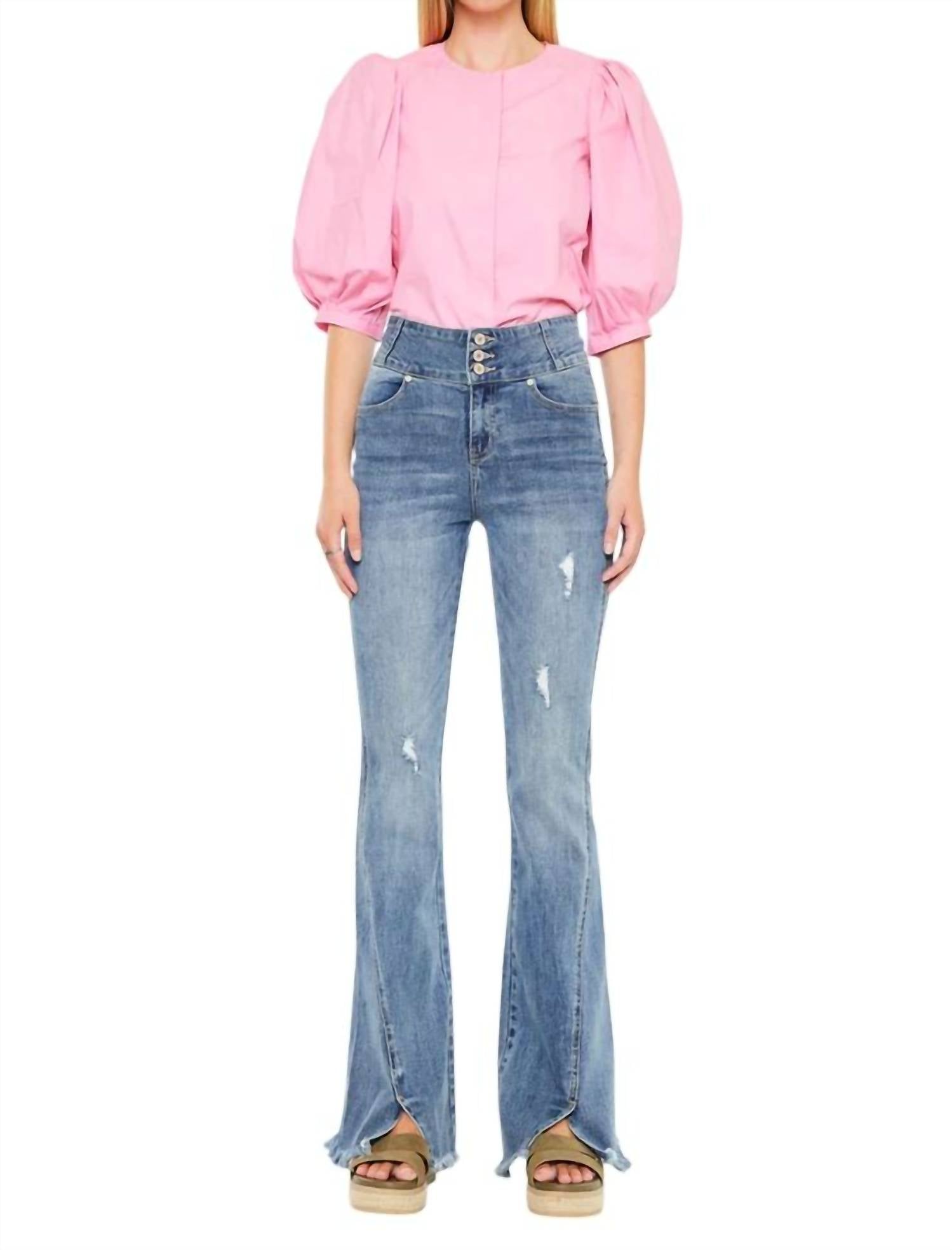 

Джинсы Miranda Ultra High Rise Flare в среднем тоне KanCan, Medium Wash