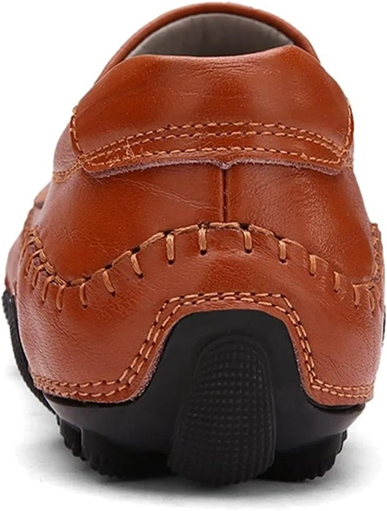 Мужские лоферы, дышащая кожа, Flat Heel, красно-коричневый — фото 3