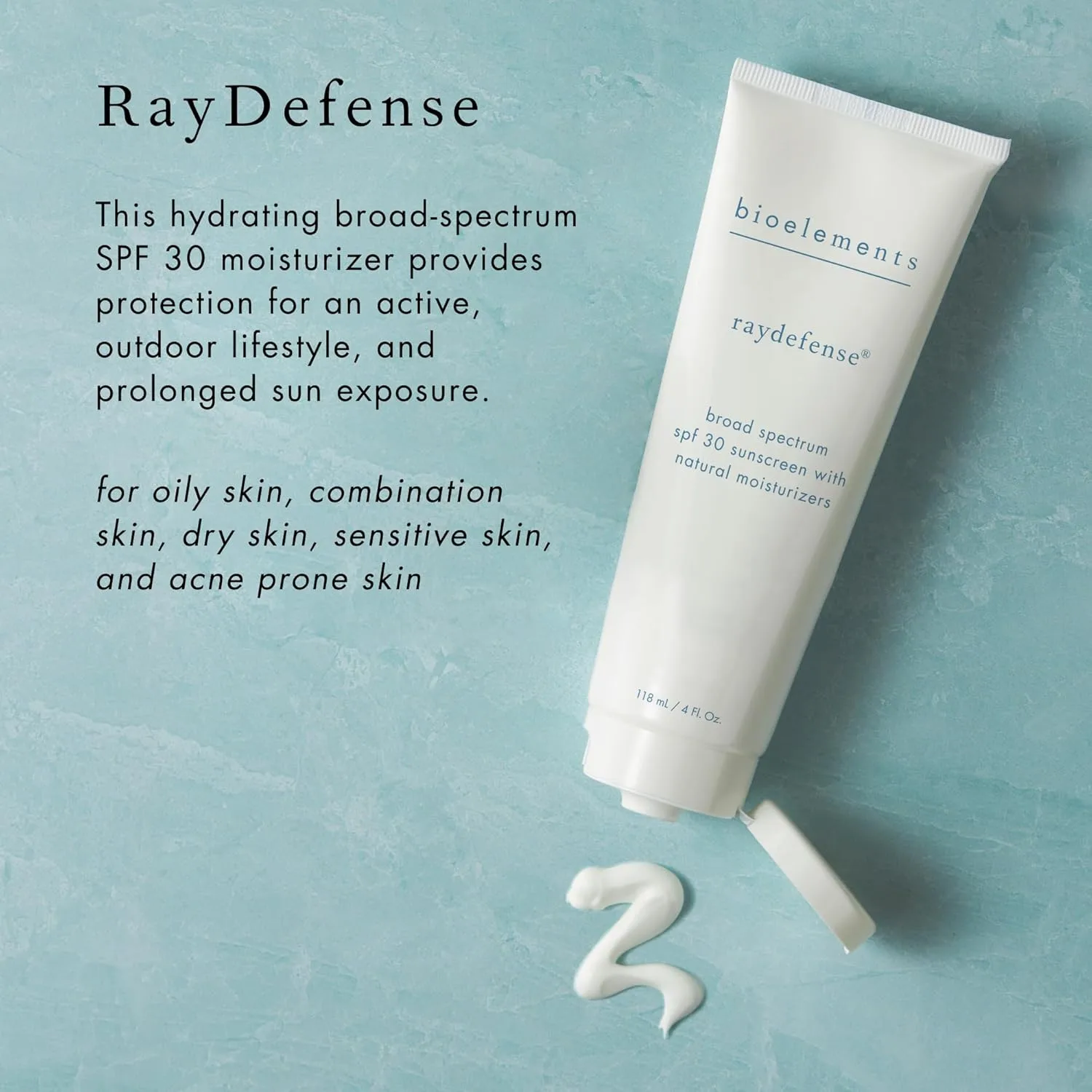 Bioelements RayDefense - 113 мл - Увлажняющий солнцезащитный крем широкого спектра действия SPF 30 для всех типов кожи - Веганский, без глютена - Не тестировался на животных — фото 3