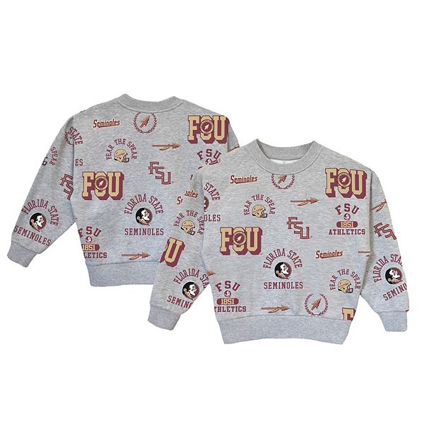 

Детская толстовка Florida State Seminoles Always On Repeat, цвет heather gray Gameday Couture