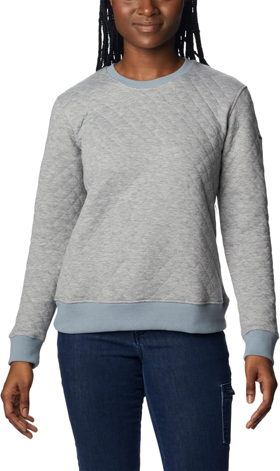

Columbia женская утепленная куртка Lodge Quilted Crew, Light Grey Heather