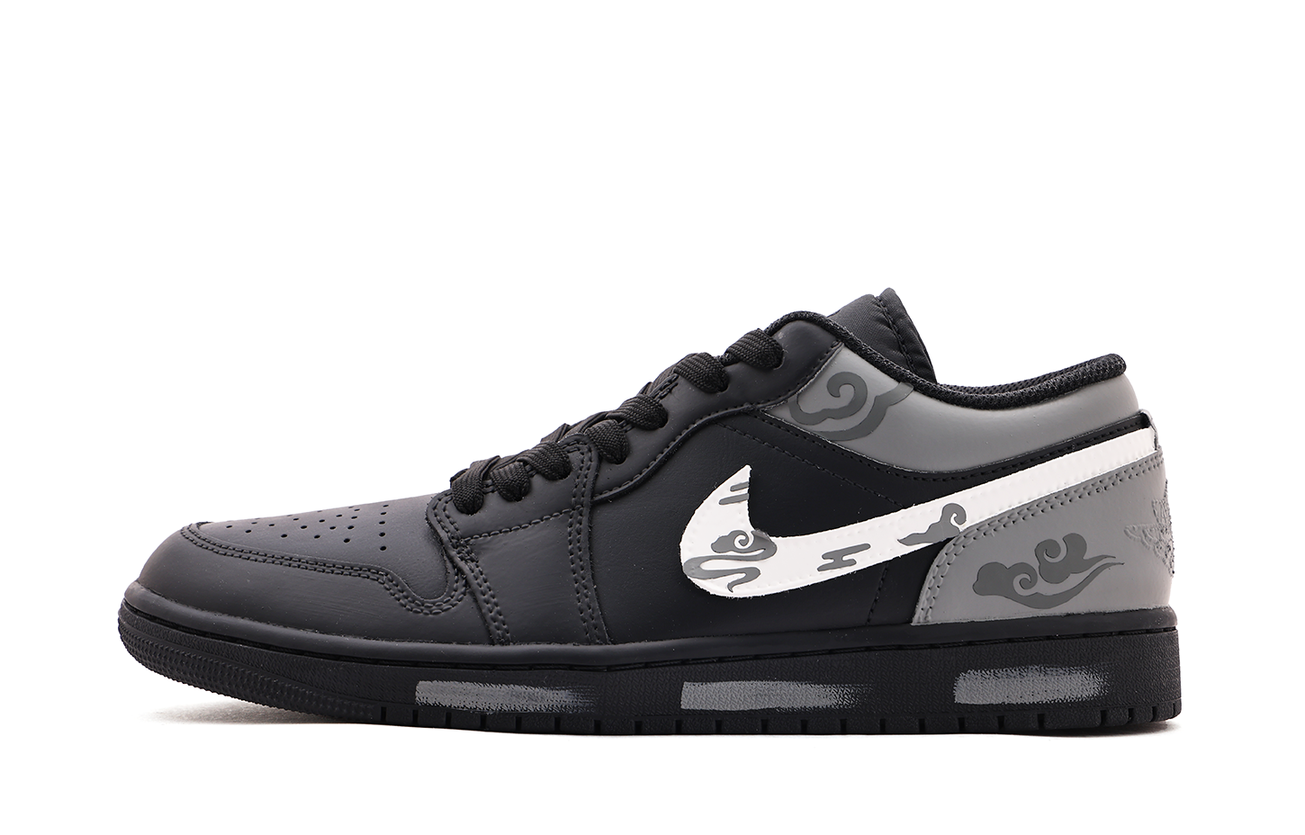 

Кроссовки Air 1 Leather с амортизацией, противоскользящие, износостойкие, низкие, винтажные, унисекс Jordan, черный