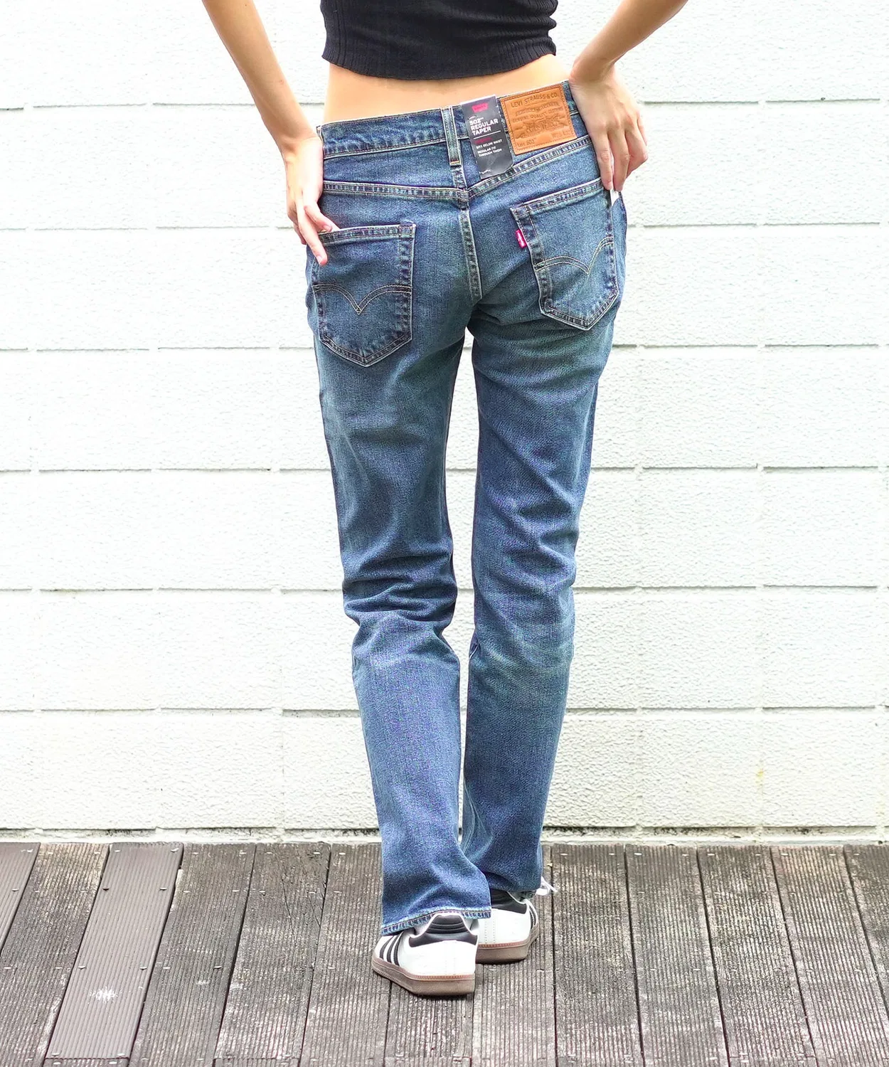 Джинсы 502 Regular Tapered Levi's Стретч Античная стирка Синий — фото 4
