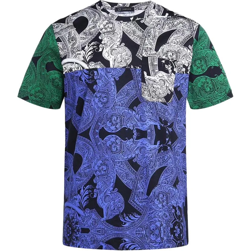 VERSACE Футболка мужская Multicolor Crew Neck Moderate Straight Fit