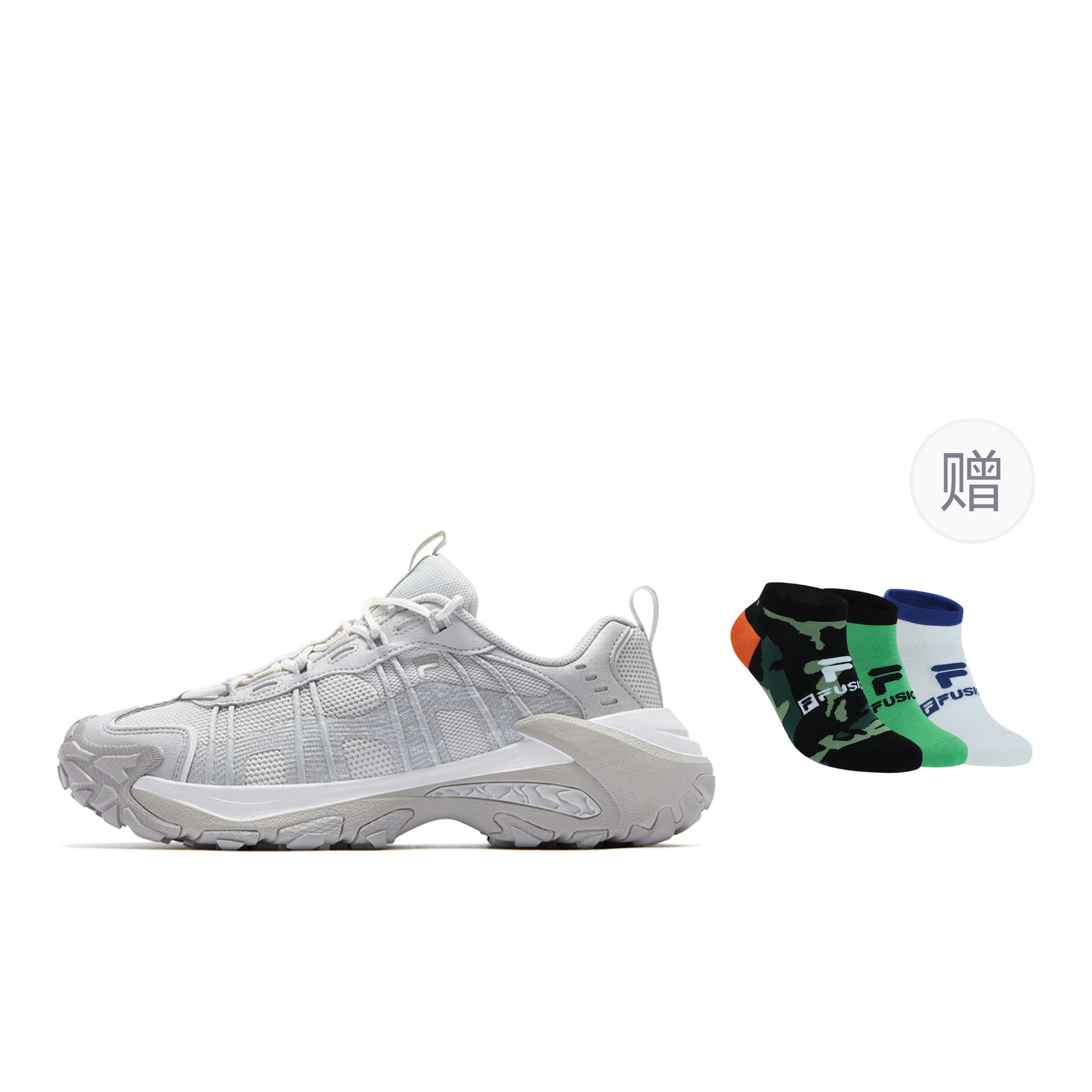 

FILA FUSION Экосет 2 Горные туфли 2 Абразивостойкие низкие повседневные ботинки мужские Облачный пик белый - Тумано-серый/Грибной серый (Подарок включен)