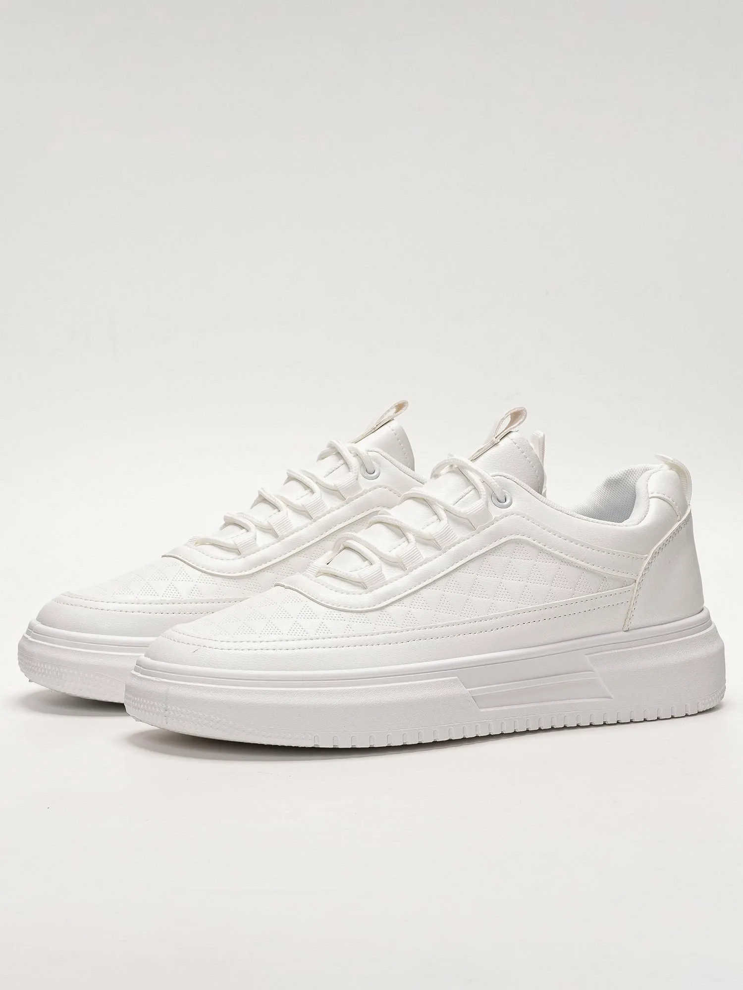 Низкие кроссовки на платформе со шнуровкой SVEC SELECT, White — фото 3