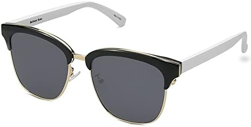 

Солнцезащитные очки в полуободковой оправе 2027 года для женщин и мужчин, винтажные, без оправы, для вождения, поляризованные, с защитой от УФ-излучения UV400 MTZJH, Black Silver