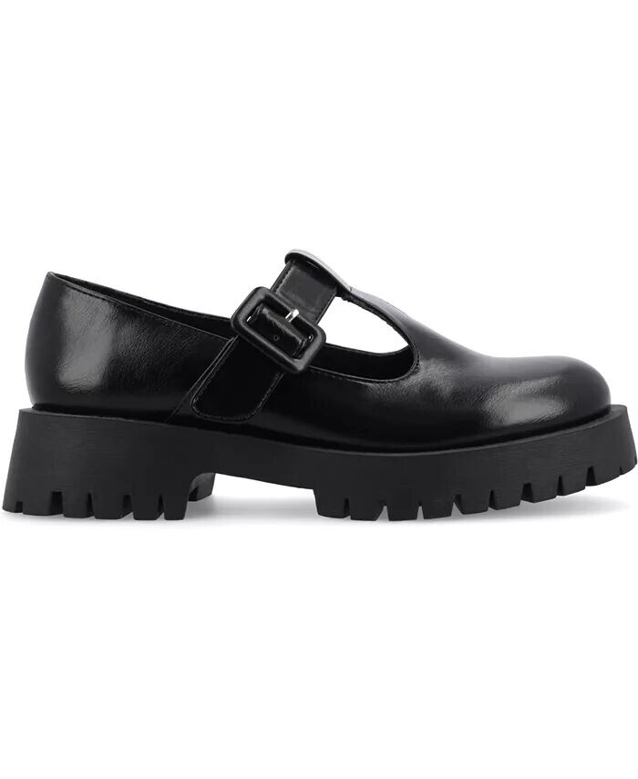 Женские туфли-лодочки Suvi Treaded Sole Mary Jane Flats Journee Collection, черный — фото 2