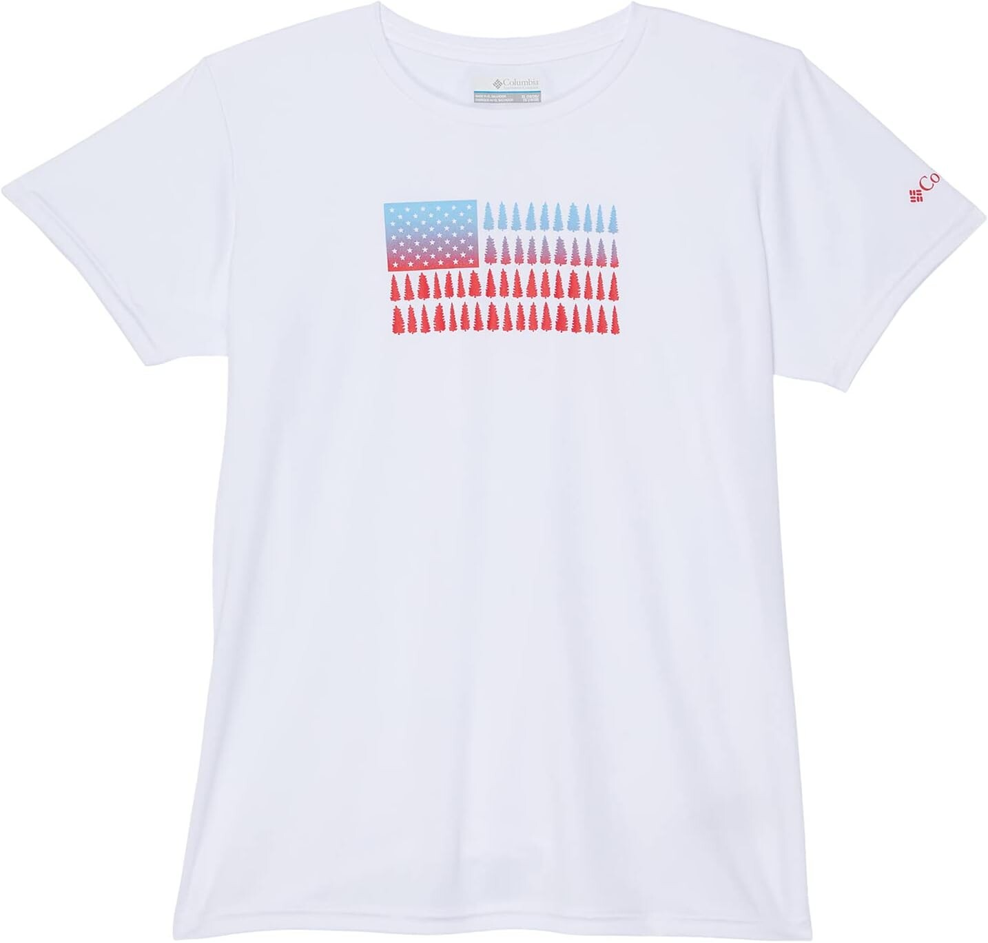 

Рубашка Columbia Mirror CreekShort Sleeve Graphic Shirt, цвет White/Patriotic Pines Graphic