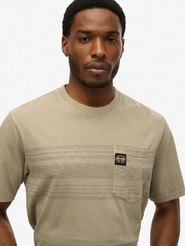 Футболка из хлопка с контрастными полосками и карманом Superdry — фото 3