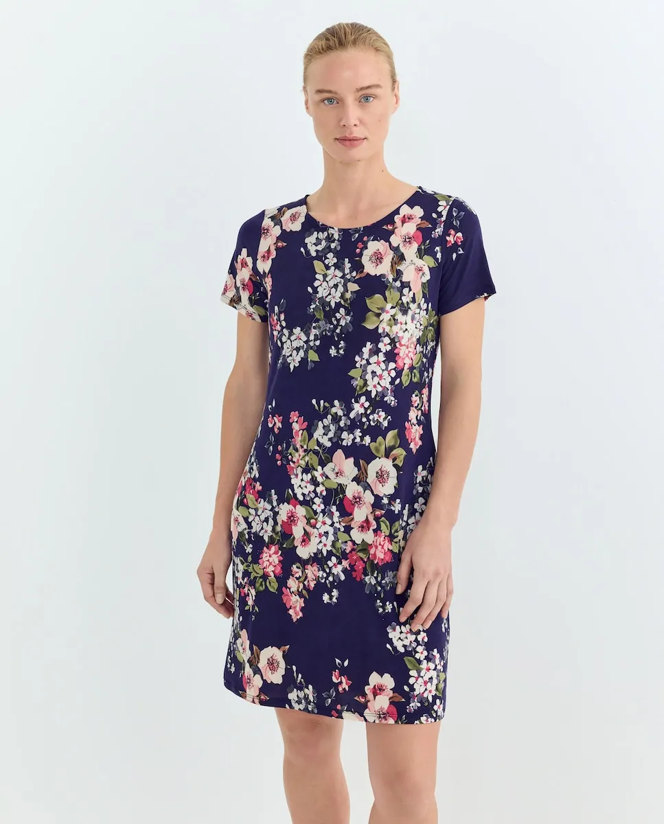 

Платье с короткими рукавами и узором Zermatt, темно-синий
