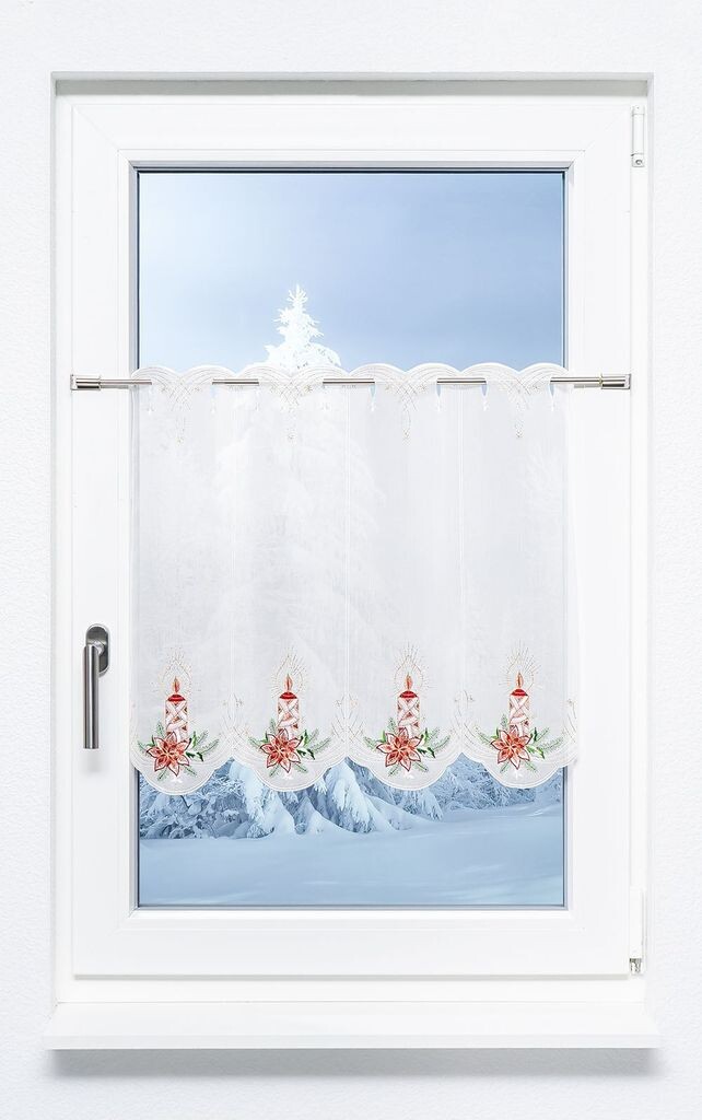 

Панельная штора Plauener Spitze - Advent Light (Ш х В) 96см * 55см красный/красный