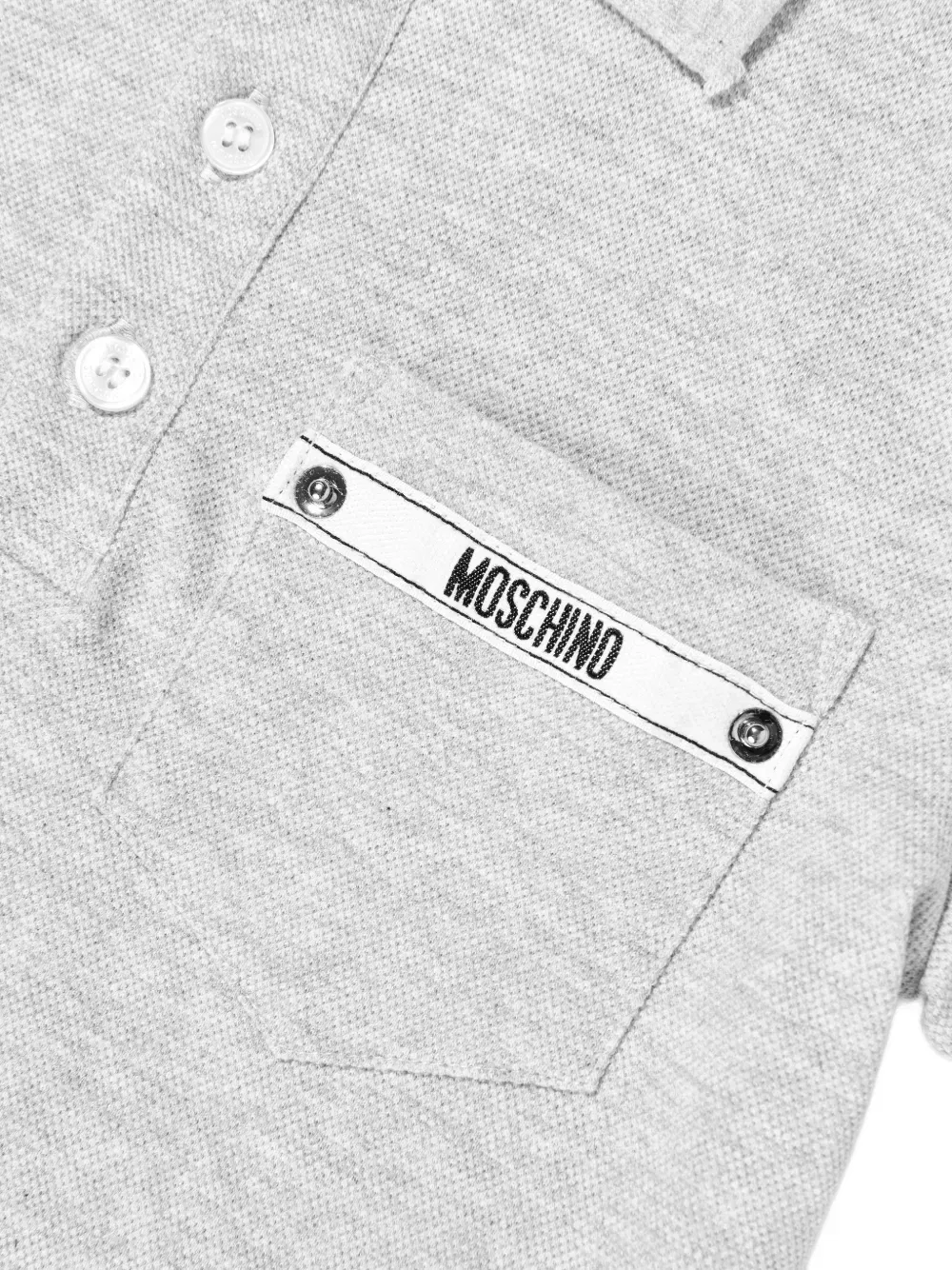 Поло с нашивкой с логотипом Moschino Kids, серый — фото 3