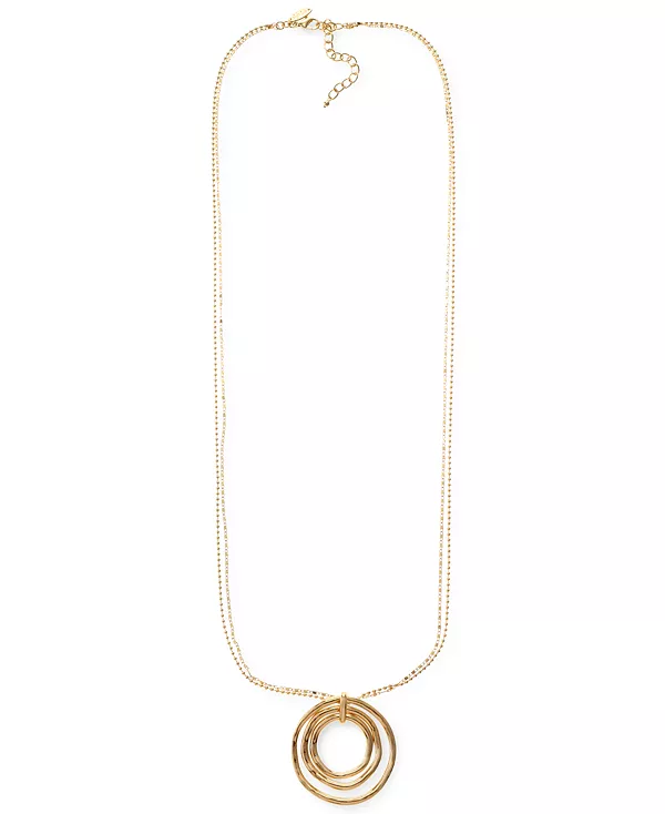 

Золотистое ожерелье с подвеской в виде нескольких цепочек в форме круга, 36 дюймов + удлинитель 3 дюйма, эксклюзивно в Macy's Style & Co, gold