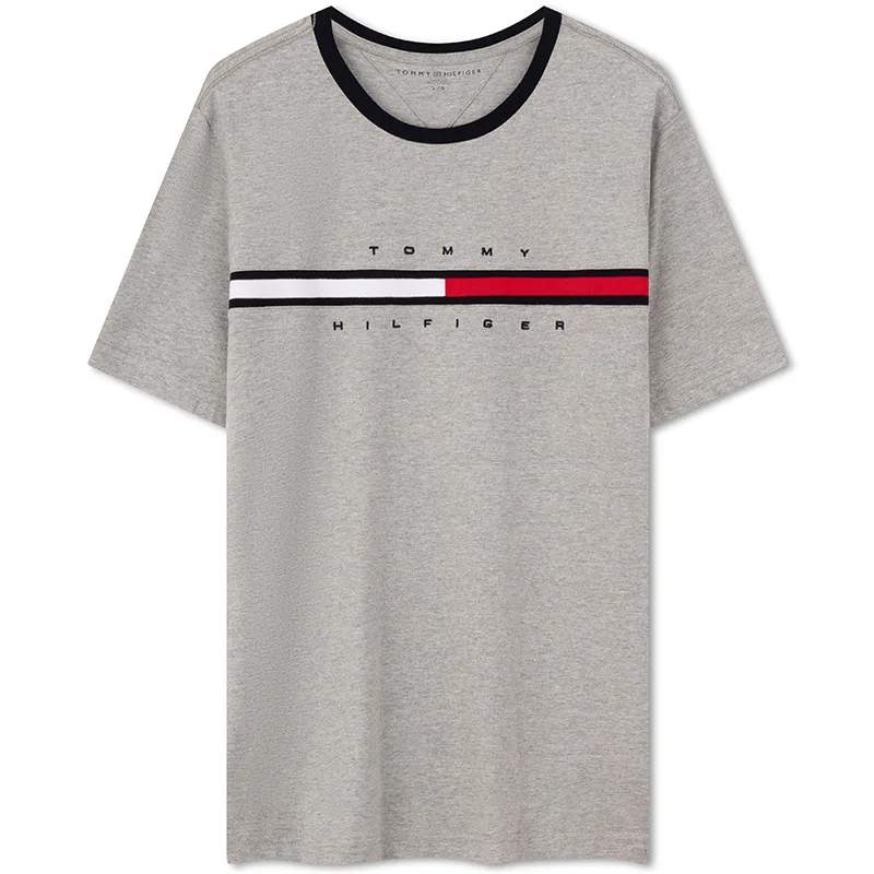 Футболка мужская с круглым вырезом умеренного прямого кроя Tommy Hilfiger, Gray 043