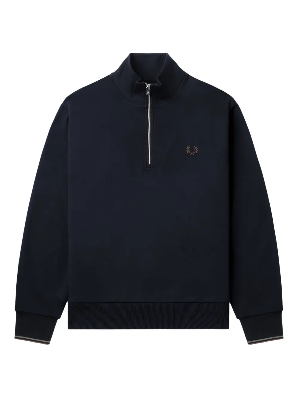 

Хлопковый свитшот на молнии до половины Fred Perry, черный