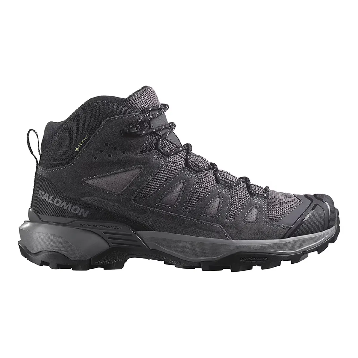 

Женские походные ботинки Salomon X Ultra 360 из кожи средней высоты Gore-Tex, серый