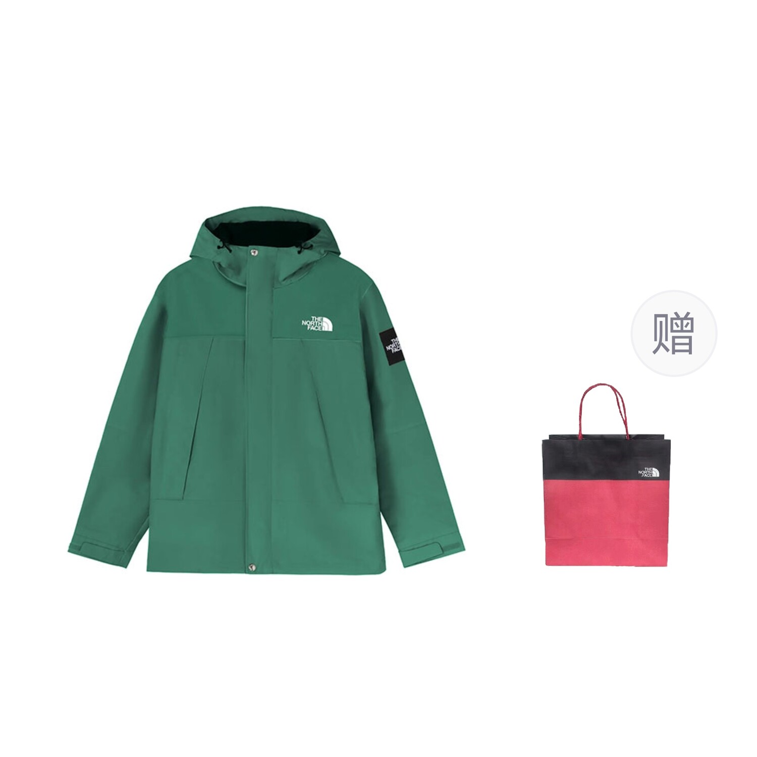 

Ветровка мужская зеленый + подарочный пакет The North Face