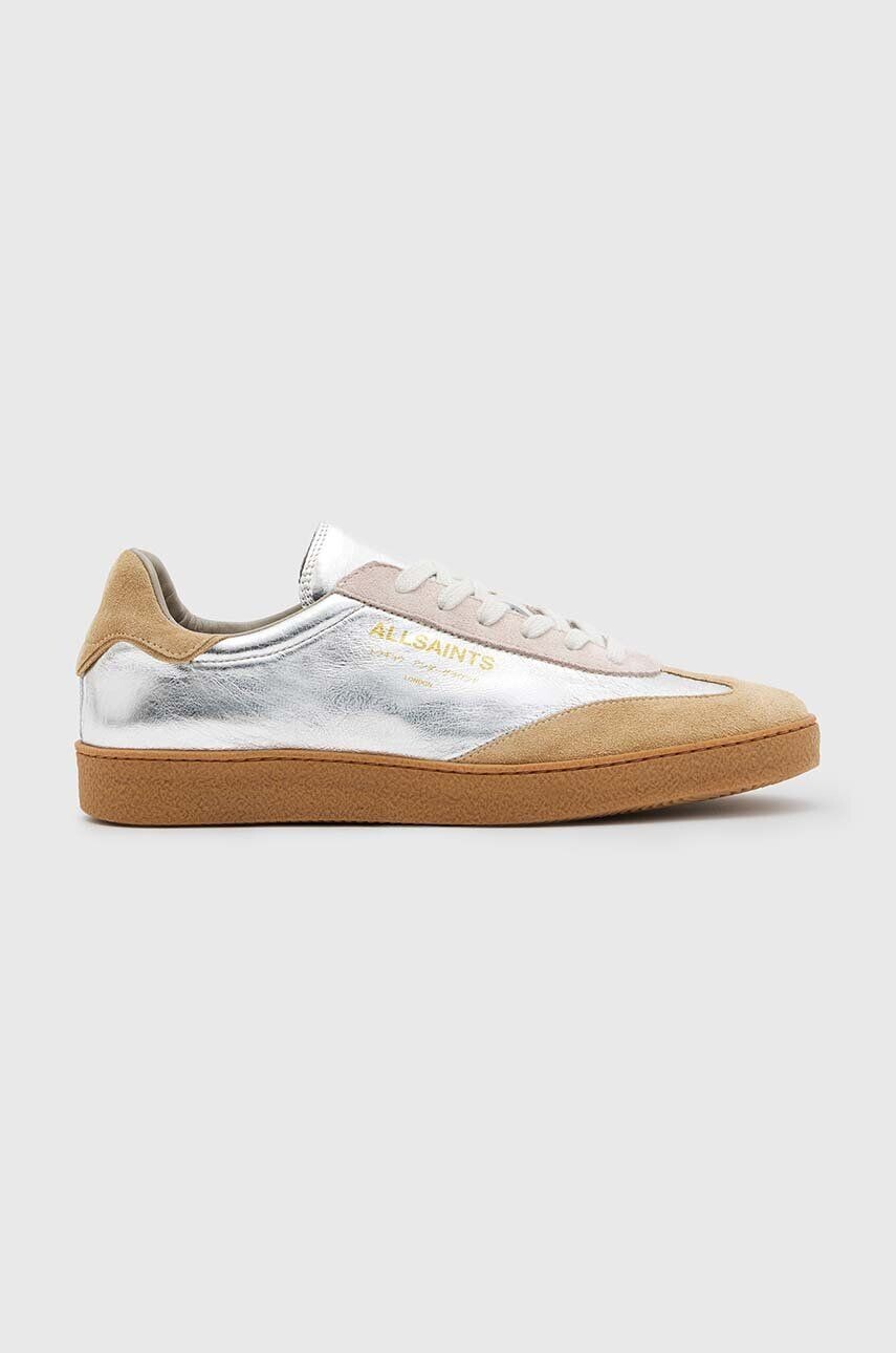 

Кожаные кроссовки AllSaints Thelma Sneaker, серебряный