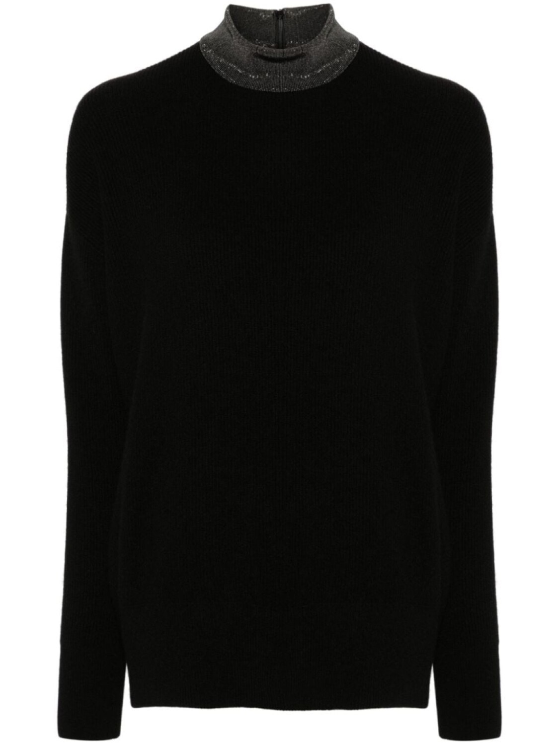 

Brunello Cucinelli кашемировый джемпер с отделкой Монили, черный
