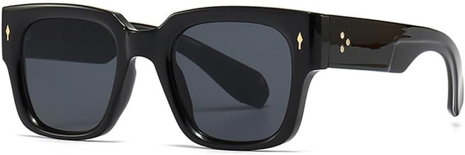 

Модные мужские солнцезащитные очки с квадратными заклепками в стиле панк, градиентные очки с защитой от УФ-излучения UV400, женские темно-зеленые солнцезащитные очки LXLHWN, Black Gray