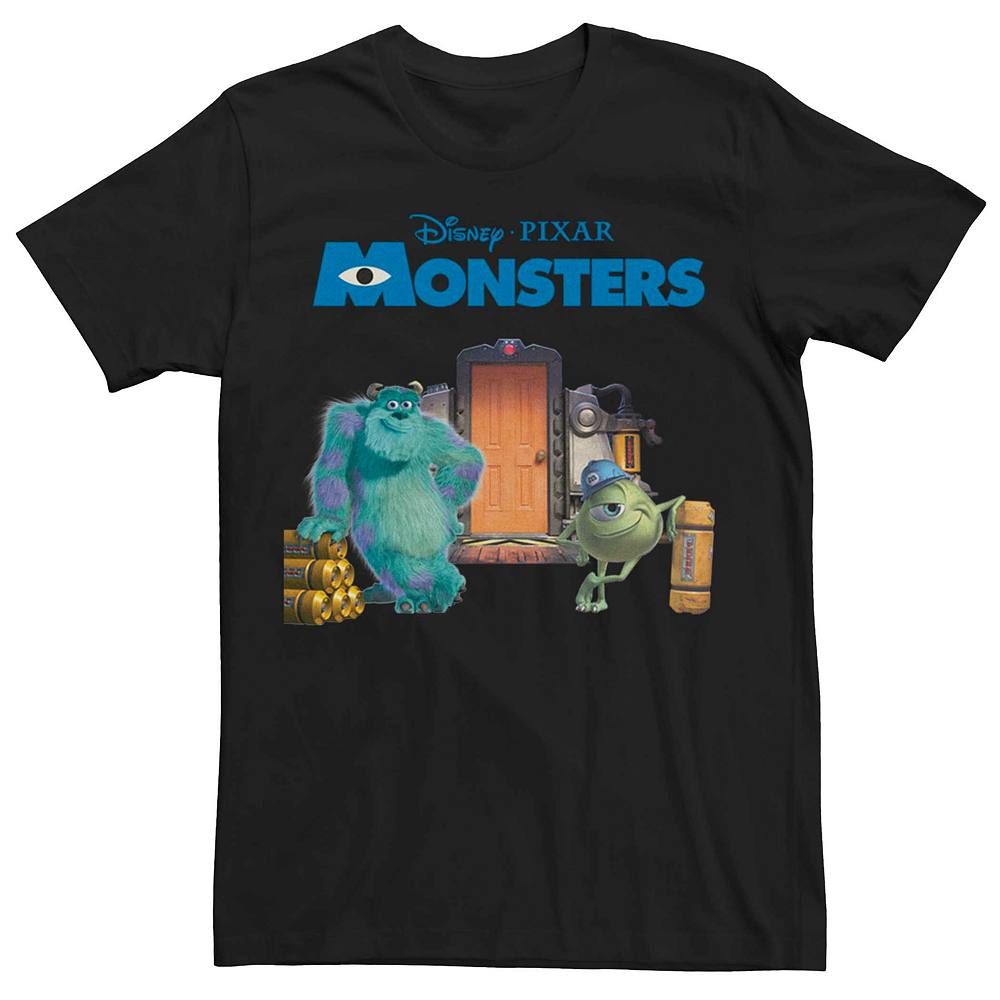 

Мужская футболка Disney Pixar Monsters Mike And Sulley Door Crew Licensed Character, черный