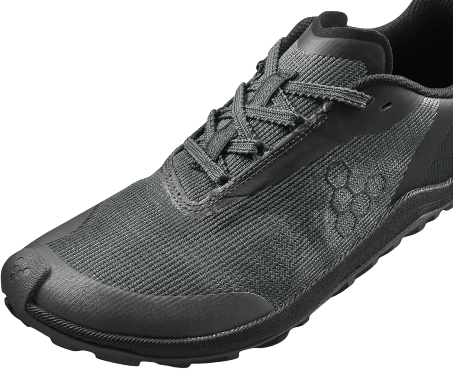 VIVOBAREFOOT Primus Trail Flow Мужские низкие беговые кроссовки из замши и текстиля на плоской подошве с резиновой подошвой, Dark Shadow — фото 3